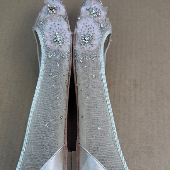 Badgley Mishka Adrienne Embellished Cream Pink Ballet Flats Womens sz 9.5 - Picture 9 of 16